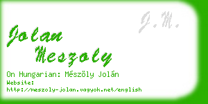jolan meszoly business card